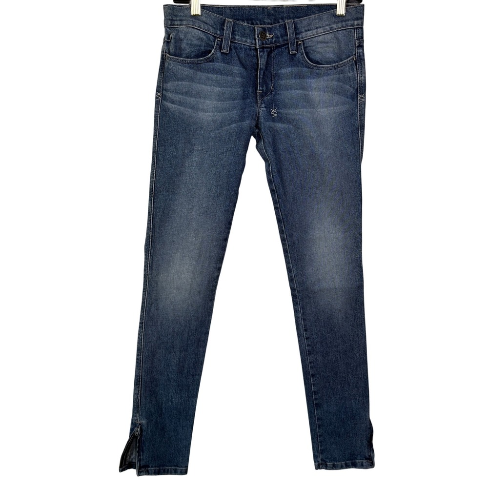 Ksubi Womens Size 27 Blue Skinny Jeans Zip Ankle Detail Stitched Pockets Emb +